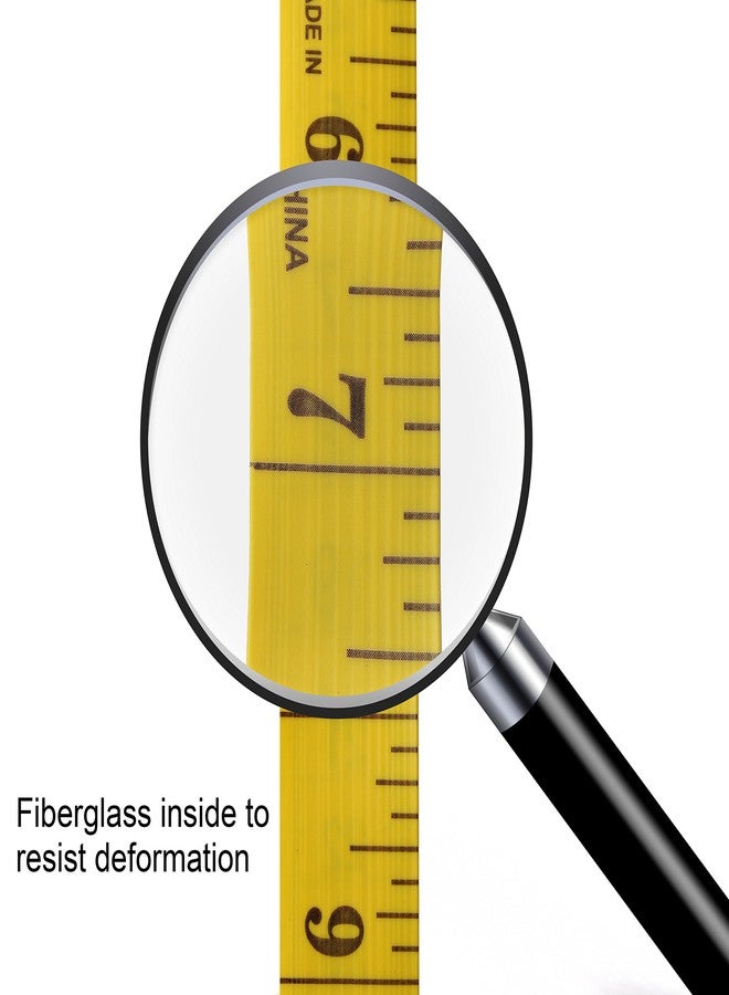 ويزدوم برو شريط قياس ناعم من Wisdompro، مقاس 120 بوصة (300 سم)، لخياطة قماش الخياط، قياس الجسم - مُفهرس بوحدات مترية وقياسية، مسطرة مريحة من الألياف الزجاجية بعرض 0.75 بوصة - أصفر - Image 3