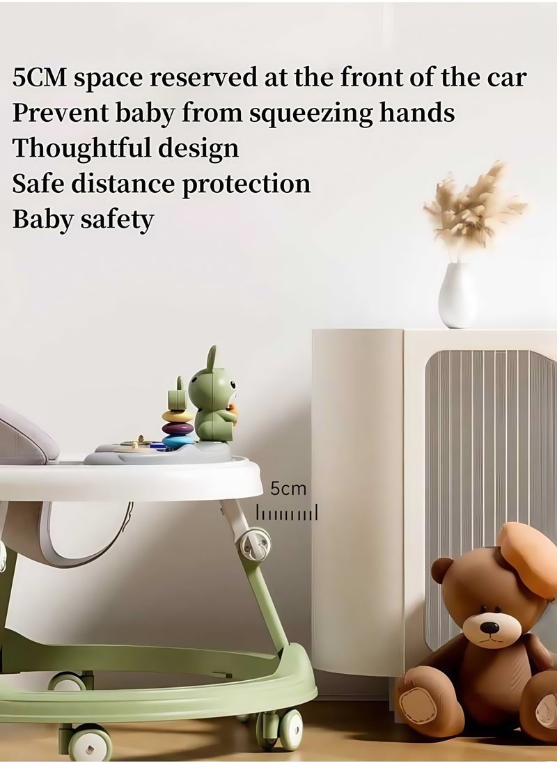 Vinnatsu Baby Walker,Foldable Baby Walkers with Foot Pads and Baby Activity Center with Music Toys Tray,Crotch 5-Gear Height Adjustable for Boys Girls 7-18 Months  - Image 4