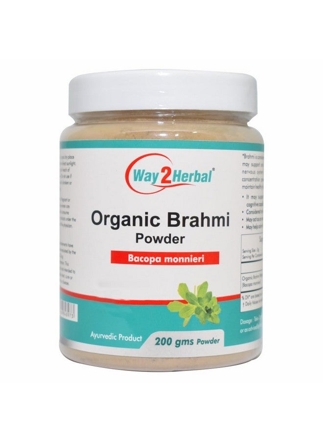 Way2Herbal مسحوق براهمي العضوي من واي2هيربال | باكوبا مونييري (200 جرام عبوة واحدة) - Image 1
