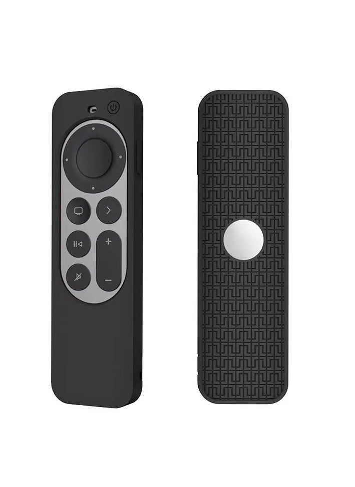 O Ozone Silicone Case for Apple TV 4K Siri Remote 2021 Cover, Anti Slip Protective Case for Apple TV 4K 6 Generation 2021 Remote Control, Apple 4K Siri Remote 2nd Gen Cover (Black)  - Image 1