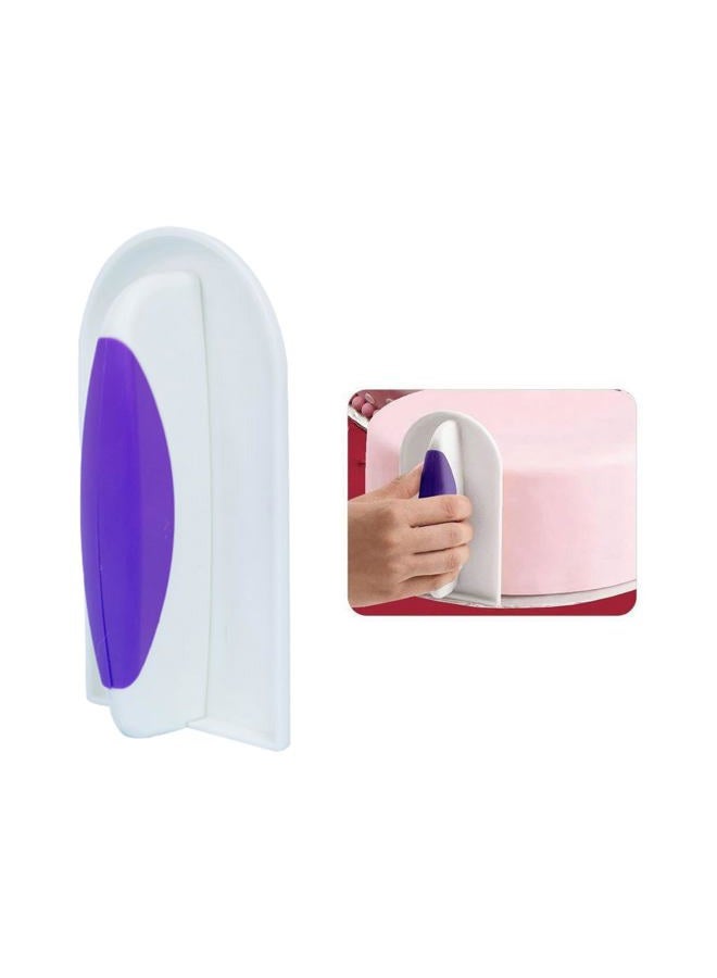 lasenersm 2 Pieces Plastic Cake Smoother Tool Scraper with Handle Cake Icing Trowel Fondant Icing Smoother Polisher Cake Icing Smoother Cake Surface Smoother for Cakes Decorating, Purple Handle - Image 2