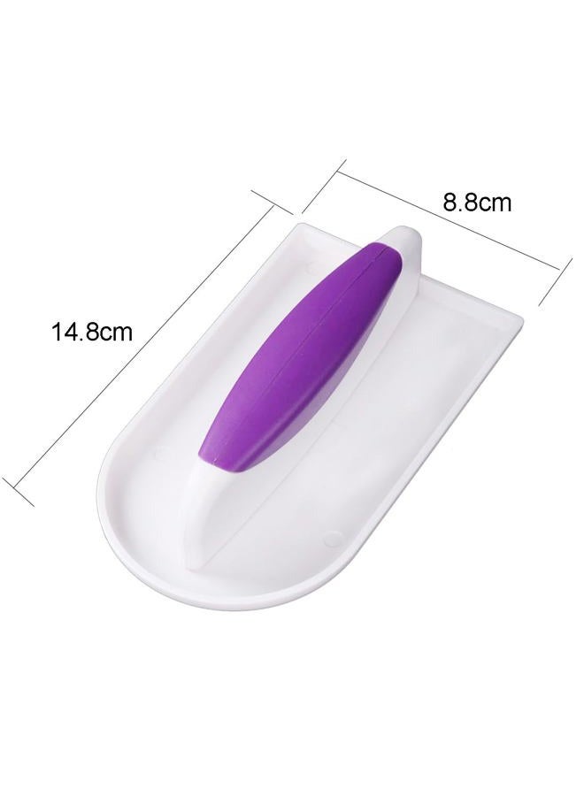 lasenersm 2 Pieces Plastic Cake Smoother Tool Scraper with Handle Cake Icing Trowel Fondant Icing Smoother Polisher Cake Icing Smoother Cake Surface Smoother for Cakes Decorating, Purple Handle - Image 3
