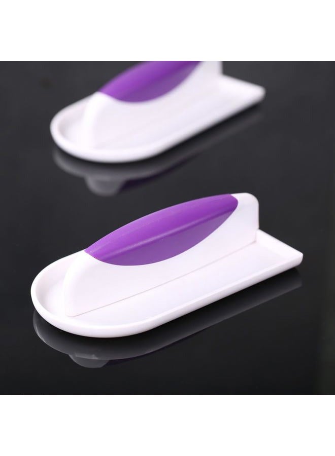 lasenersm 2 Pieces Plastic Cake Smoother Tool Scraper with Handle Cake Icing Trowel Fondant Icing Smoother Polisher Cake Icing Smoother Cake Surface Smoother for Cakes Decorating, Purple Handle - Image 4