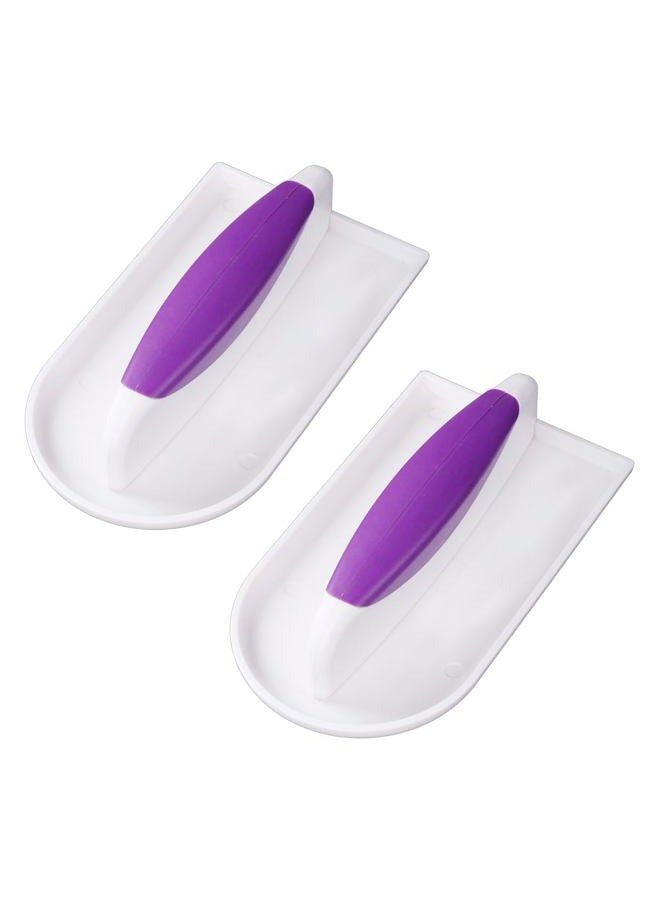 lasenersm 2 Pieces Plastic Cake Smoother Tool Scraper with Handle Cake Icing Trowel Fondant Icing Smoother Polisher Cake Icing Smoother Cake Surface Smoother for Cakes Decorating, Purple Handle - Image 1