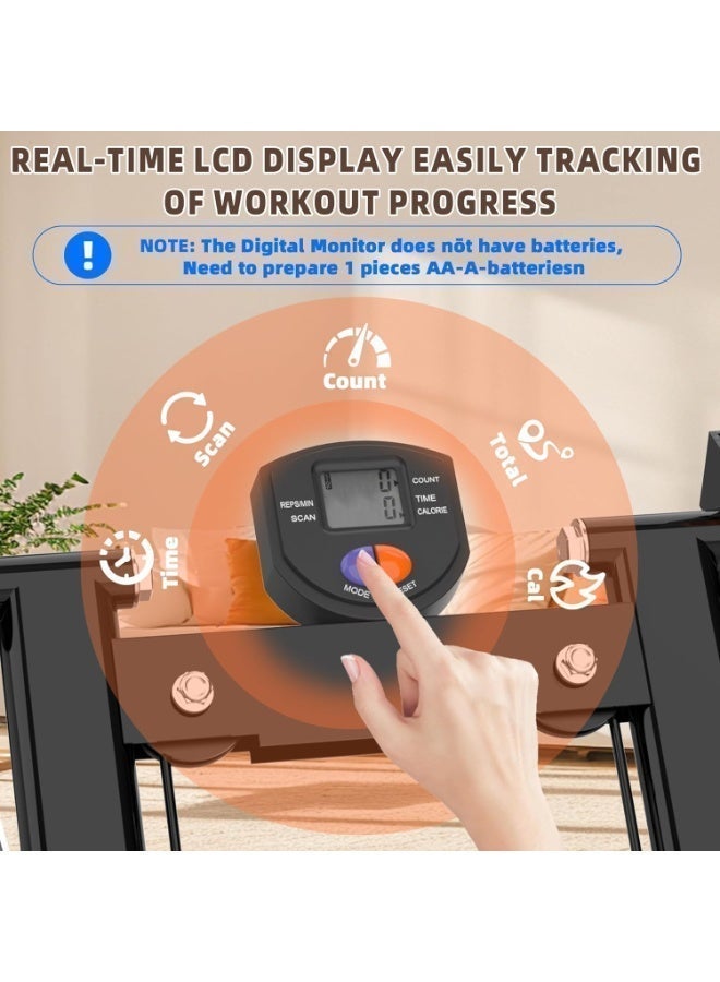 أكسبيه جهاز ستيبر قابل للطي للمنزل، جهاز تمارين كارديو عمودي مع شاشة LCD، مقاومة قابلة للتعديل ودواسات مانعة للانزلاق لتمرين الساقين والأرداف وشد الجسم بالكامل، يتضمن عصابة رأس لامتصاص العرق - Image 2