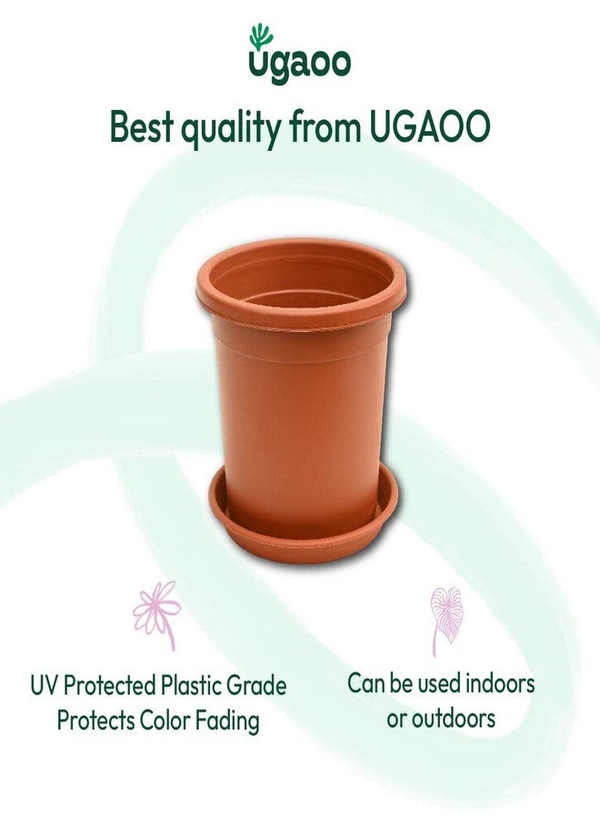 Ugaoo UV Treated Gardening Plastic Tray (Plate/Saucer) for Pots - 6 inch, Brown/Terracotta Color, Set of 12 | Tray for Plants Pot for Indoor Home Decor & Outdoor Garden & Balcony - Image 3