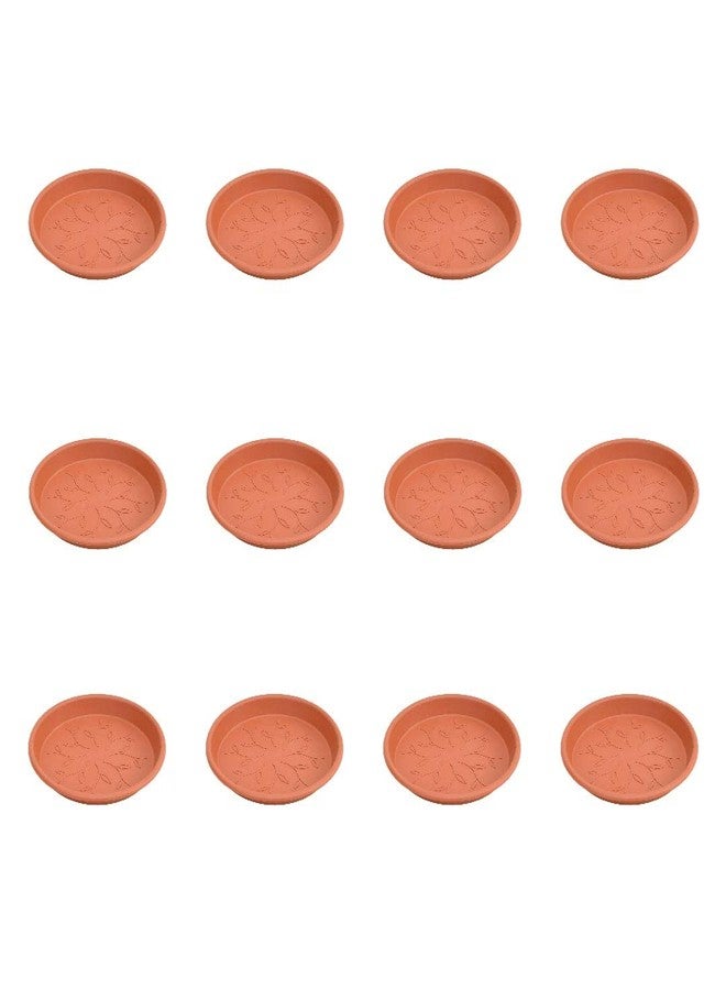 Ugaoo UV Treated Gardening Plastic Tray (Plate/Saucer) for Pots - 6 inch, Brown/Terracotta Color, Set of 12 | Tray for Plants Pot for Indoor Home Decor & Outdoor Garden & Balcony - Image 1