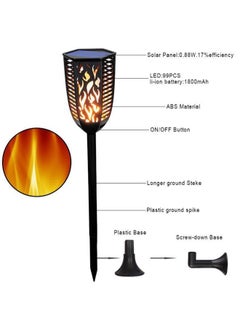 NIBEMINENT Solar Flickering Outdoor Lawn Lamp Black 32.2 x 11 11.2cm  - Image 5