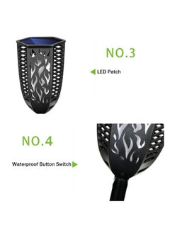 NIBEMINENT Solar Flickering Outdoor Lawn Lamp Black 32.2 x 11 11.2cm  - Image 4