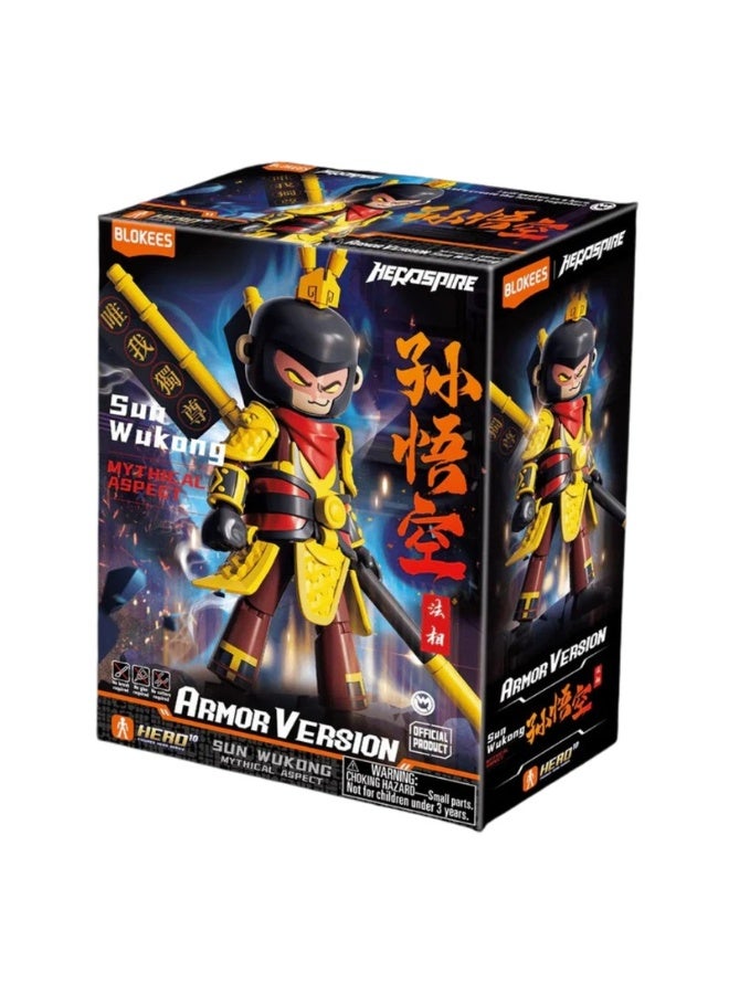 Blokees Hero Infinity Sun Wukong Armor Version Building Figure – Mythical Aspect Model Kit | Collectible Action Toy | Genuine Licensed Hero Series Figure | Gift for Kids Boys UAE - Image 1