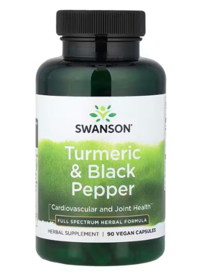 سوانسون، كركم وفلفل أسود، 90 كبسولة نباتية