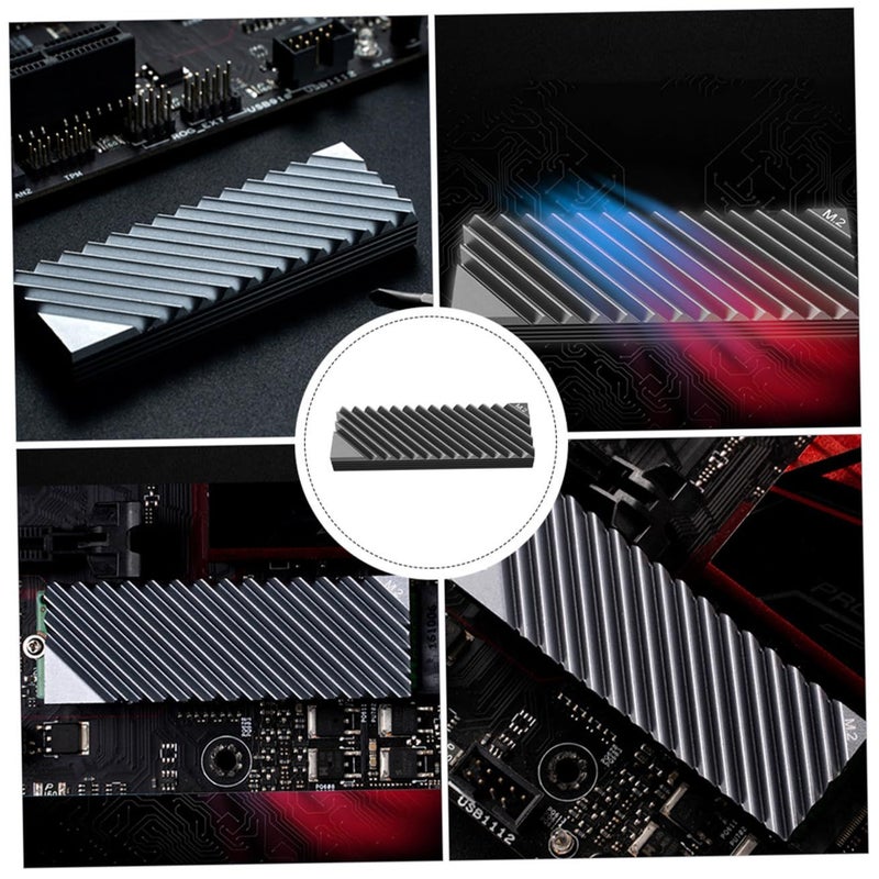 Aluminum SSD Heatsink Grey Cooler Heat Pad Efficient Heat Dissipation for Desktop Laptop - Image 4