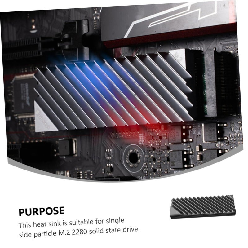 Aluminum SSD Heatsink Grey Cooler Heat Pad Efficient Heat Dissipation for Desktop Laptop - Image 5