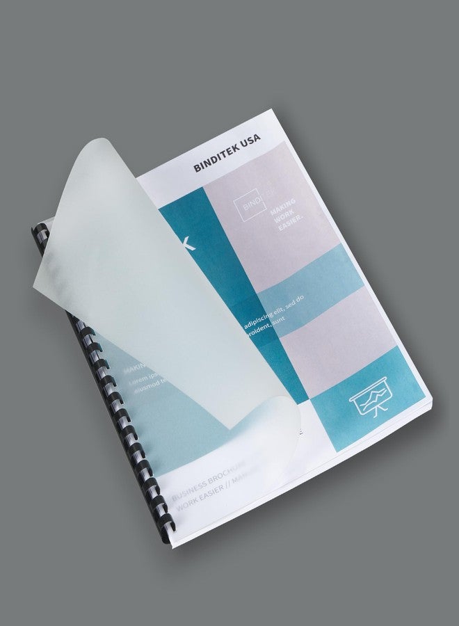 Binditek 50 Pack 12 Mil Frosted Polycover, Semi-Transparent Binding Presentation Covers, 8-1/2 x 11 Inches, Lightly Textured Sand Finish, Square Corners, Un-Punched Binding Front and Back Covers - Image 5