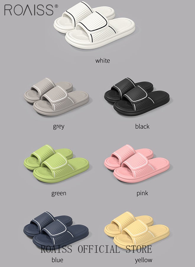 Unisex Pillow Slippers, Thick Sole Bath Slippers, Summer Beach Sandals, Non-slip Quick-drying Shower Slides, Lightweight House Slippers with Anti-Slip Sole and Ergonomic Design, Perfects for Bathroom, Bedroom, Living Room, Swimming Pool and Beach