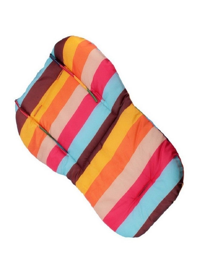 Twoworld Baby High Chair Seat Cushion Liner Mat Pad Cover Rainbow Striped Water Resistant and High Chair Straps (5 Point Harness) 1 Suit - Image 3