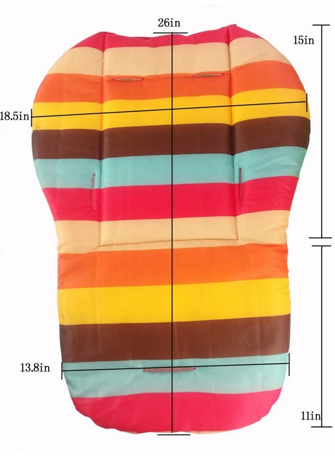 Twoworld Baby High Chair Seat Cushion Liner Mat Pad Cover Rainbow Striped Water Resistant and High Chair Straps (5 Point Harness) 1 Suit - Image 5