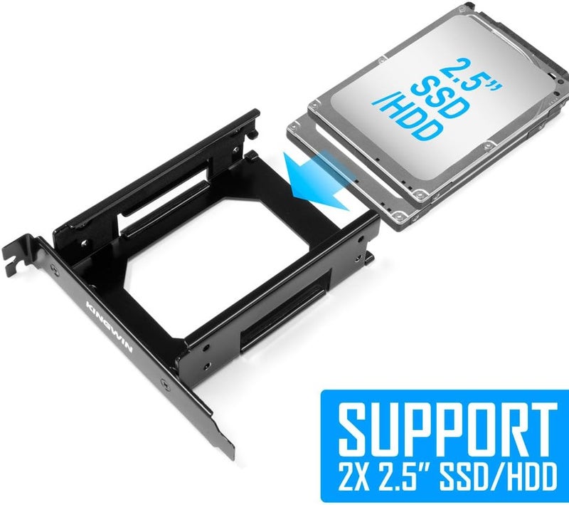 KingWin PCI SSD Mounting Kit - 2 x 2.5 Inch SSD to PCI Internal Hard Drive Converter, Easy Installation - Image 5