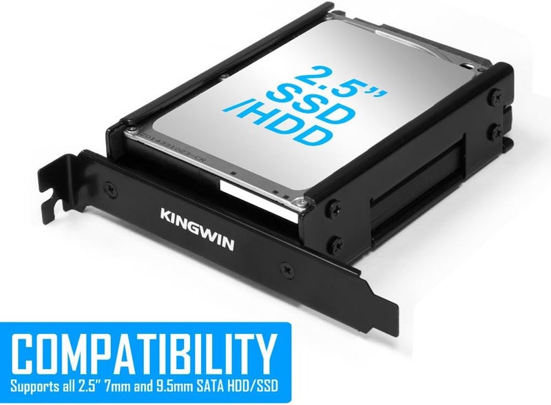 KingWin PCI SSD Mounting Kit - 2 x 2.5 Inch SSD to PCI Internal Hard Drive Converter, Easy Installation - Image 3