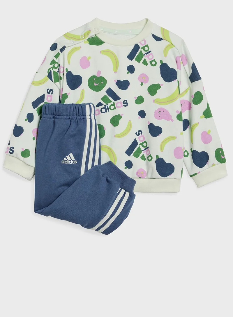 adidas بنطال جوغر بنمط فاكهة من قماش تيري الفرنسي للأطفال الرضع