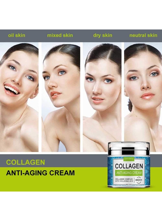 ENVISHA ENVISHA Collagen Hyaluronic Acid Anti-wrinkle Cream, Maintain Smooth & Delicate Skin, Reduce Fine Lines and Wrinkles, Anti-aging Day and Night Cream-1.7 Floz - Image 3