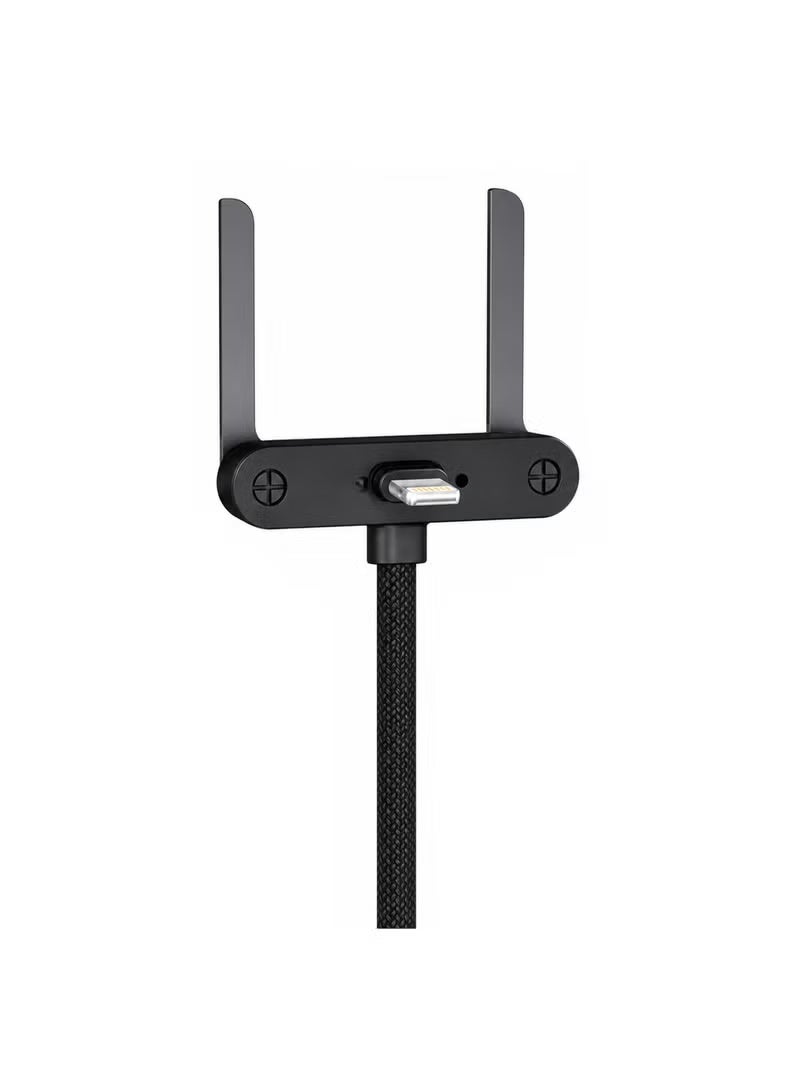 Earldom EC-220C-L 30W USB-C to Lightning Fast Charging Cable, 1m Nylon Braided Cord with Foldable Phone Holder, PD Fast Charging Cable, Durable Tangle-Resistant Charging Cable for iPhone, Compatible Devices, Travel, Car, Office & Daily Use, Black - Image 2