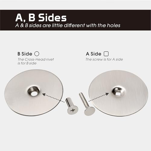 Siwil Door Knob Cover, 2-5/8" Diameter Solid Steel Deadbolt Cover Plate, Hole Filler Plate for Door Handle (1, Satin Nickel) - Image 4