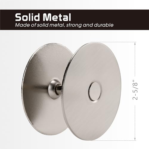 Siwil Door Knob Cover, 2-5/8" Diameter Solid Steel Deadbolt Cover Plate, Hole Filler Plate for Door Handle (1, Satin Nickel) - Image 2