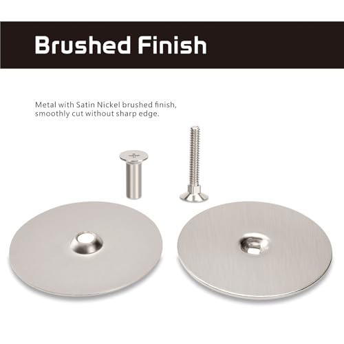Siwil Door Knob Cover, 2-5/8" Diameter Solid Steel Deadbolt Cover Plate, Hole Filler Plate for Door Handle (1, Satin Nickel) - Image 5