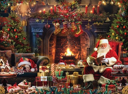 Buffalo Games Country Life Santa at Home 1000 Piece Christmas Jigsaw Puzzle Colorful Holiday Puzzles for Adults PrecisionCut Pieces Festive Artwork Relaxing Winter Fun - Image 1