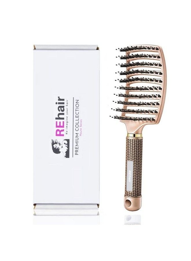 ReHair - Premium Pain Free Boar Hair Detangle Hair Brush (Gold) - Image 1