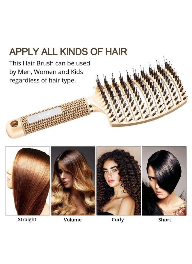 ReHair - Premium Pain Free Boar Hair Detangle Hair Brush (Gold) - Image 1
