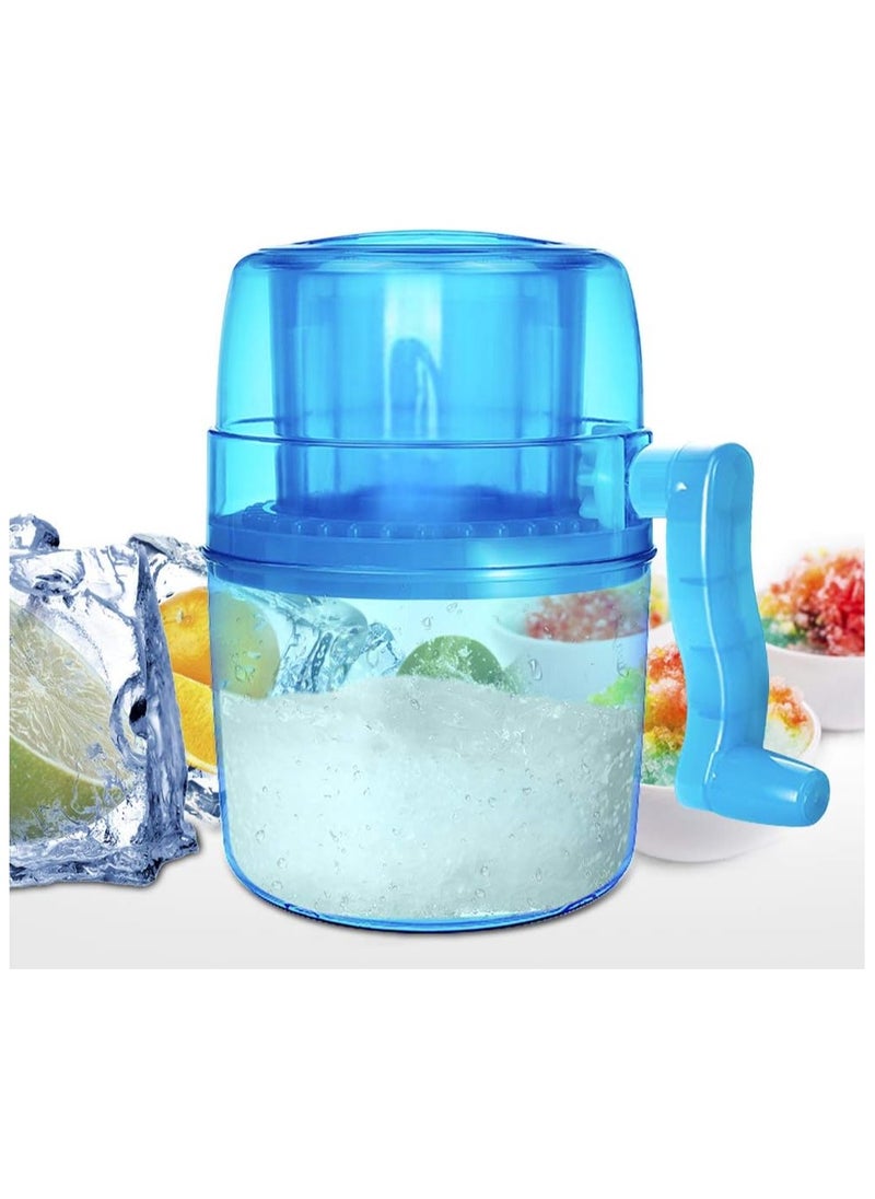 Generic Ice Shaver Machine, Hand Crank Operated Ice Breaker Ice Crusher Maker Snow Cone Machine Blue  - Image 1