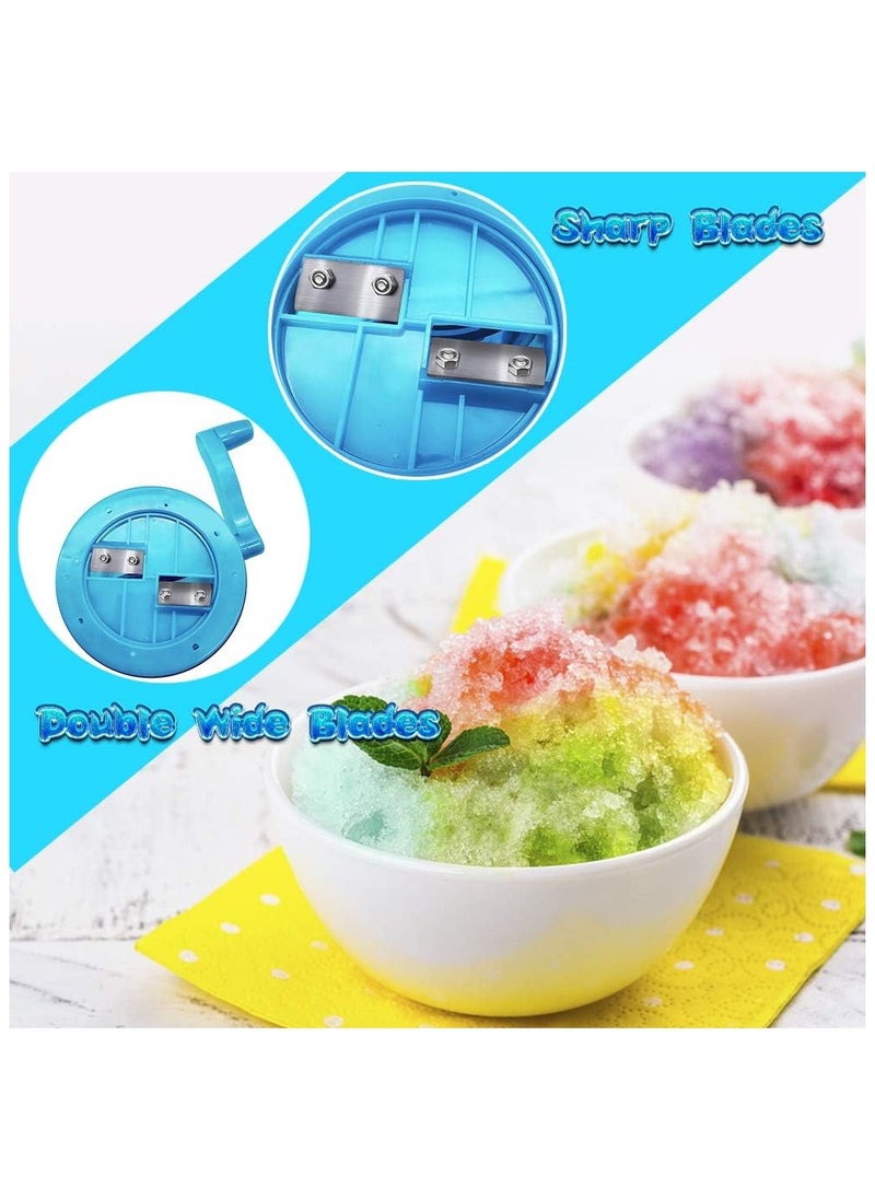 Generic Ice Shaver Machine, Hand Crank Operated Ice Breaker Ice Crusher Maker Snow Cone Machine Blue  - Image 3