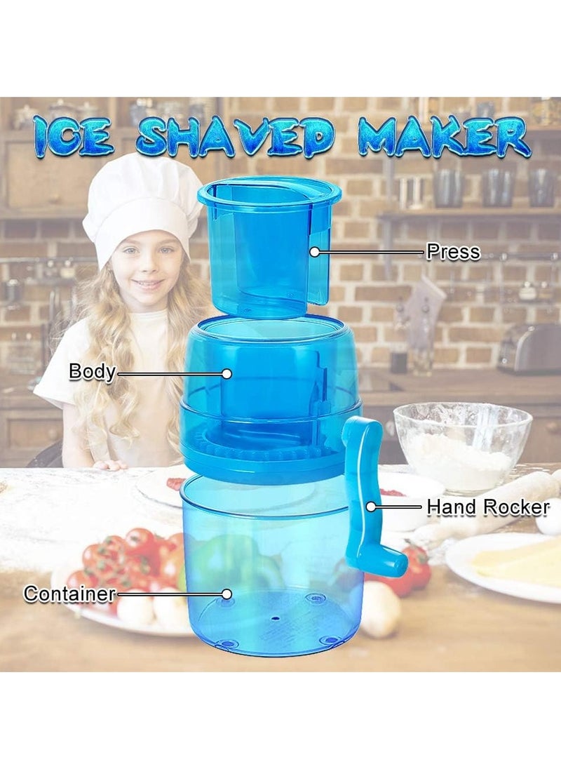 Generic Ice Shaver Machine, Hand Crank Operated Ice Breaker Ice Crusher Maker Snow Cone Machine Blue  - Image 4
