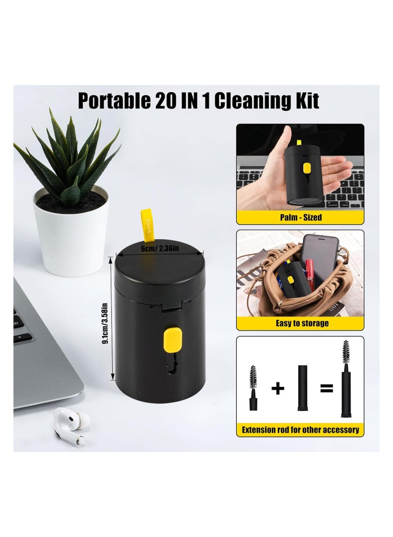 20 in 1 Laptop Phone Screen Cleaner Kit, Computer Keyboard Cleaning Kit, Electronic Cleaning Kit with Brush Spray for Airpods, Earbud, iPad, iPhone, Camera, Computer Cleaner