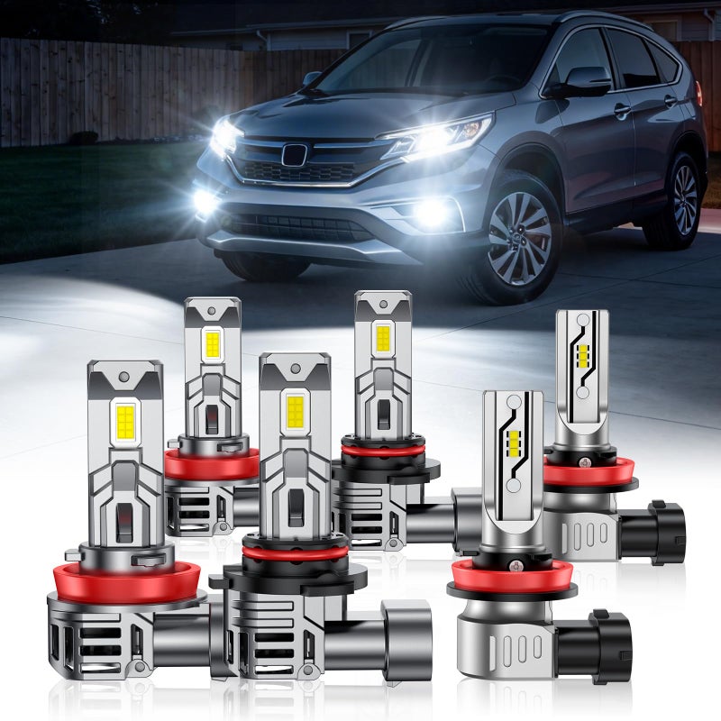SEALIGHT Fit For Honda CRV 2015 2016 2017 2018 2019 2020 2021 Light Bulbs 9005HB3  H11H9H8  H11 Fog Lights 6500K Cool White Combo Kit PlugNPlay 92000LM 800 Brighter 40F Instant Start Pack of 6 - Image 2