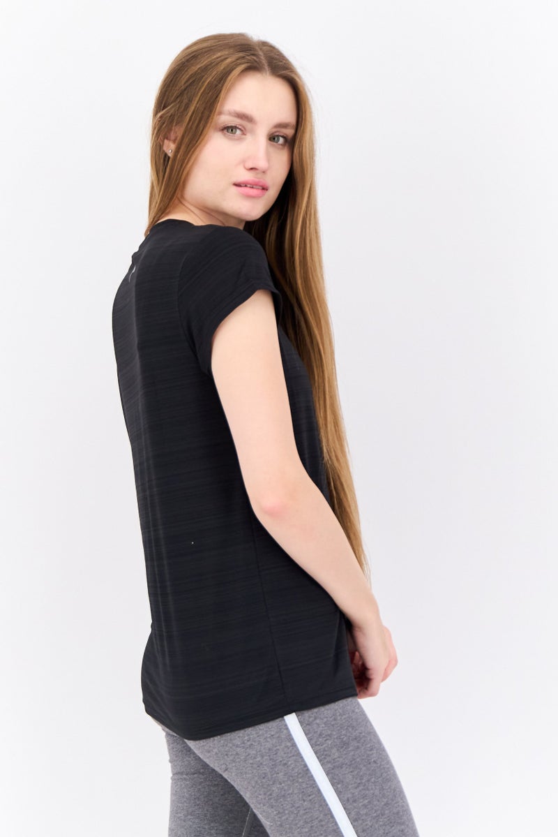 HEAD Women Relaxed Fit Short Sleeve Outdoor T-Shirt, Black - Image 2