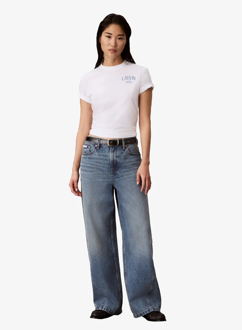 Calvin Klein Jeans  Metallic Logo Crew Neck T-Shirt for Women | Best Price UAE