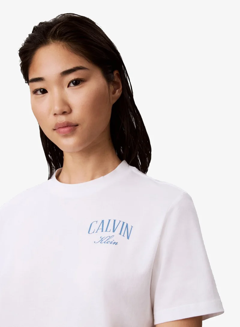 Calvin Klein Jeans  Metallic Logo Crew Neck T-Shirt for Women | Best Price UAE