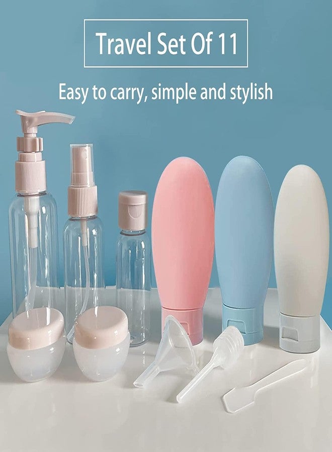 RUDRO IMPEX Travel Bottles Kit for Toiletries Organizer Leak Proof Refillable Squeezable Containers Set with Clear Storage Bag for Lotion Shampoo Conditioner Cosmetic Shower Gel Hand Wash (11pcs) - Image 5