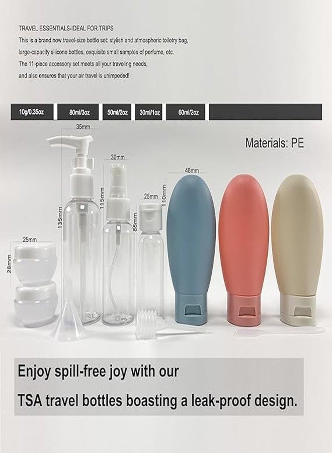 RUDRO IMPEX Travel Bottles Kit for Toiletries Organizer Leak Proof Refillable Squeezable Containers Set with Clear Storage Bag for Lotion Shampoo Conditioner Cosmetic Shower Gel Hand Wash (11pcs) - Image 4