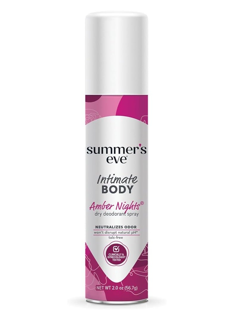 Summer's Eve intimate body Amber Nights dry deodorant Spray 56.7g - Image 1