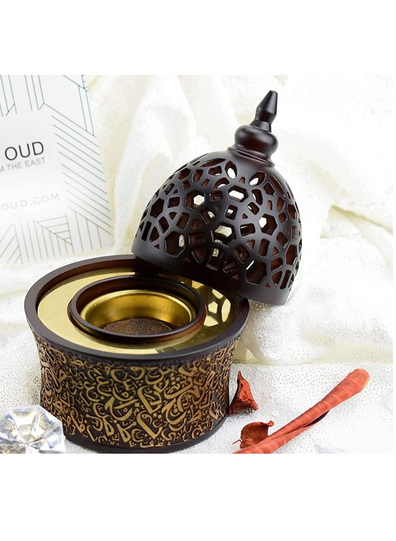 Expo Calligraphy Style مغلق مبخرة معدنية داخل 8in بني طويل - Image 5