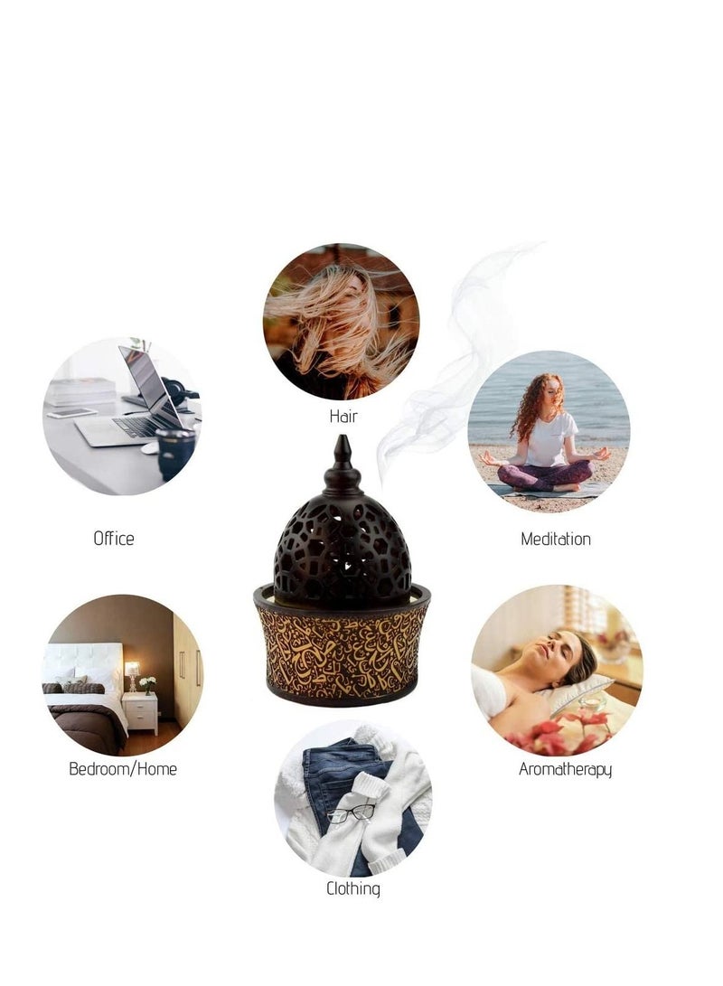 Expo Calligraphy Style مغلق مبخرة معدنية داخل 8in بني طويل - Image 4