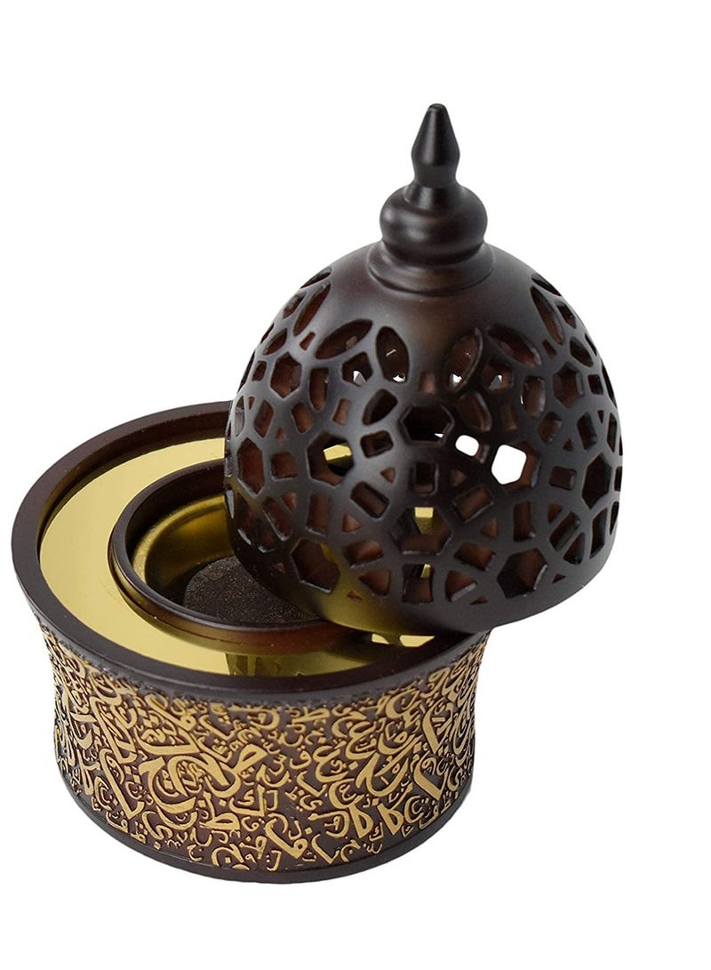 Expo Calligraphy Style مغلق مبخرة معدنية داخل 8in بني طويل - Image 3