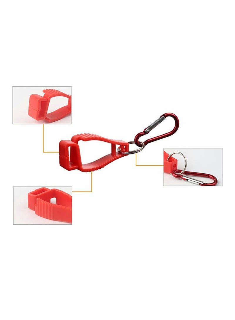 SOLARAE Glove Clip with Carabiners, 4 Pcs Red Work Safety Clip Glove Keeper, for Belt Loop Guard Labor Worker Attach Gloves, Glasses, Helmets, Towels - Image 2