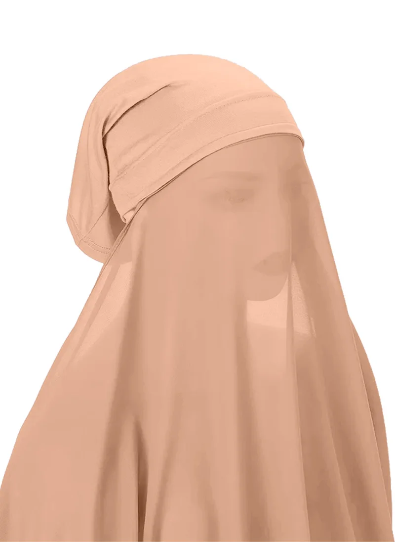 NUKHBAA Instant Hijab Wrap,Pullover Head Scarf with Tube Undercap Tumbleweed color Hijab-HC4