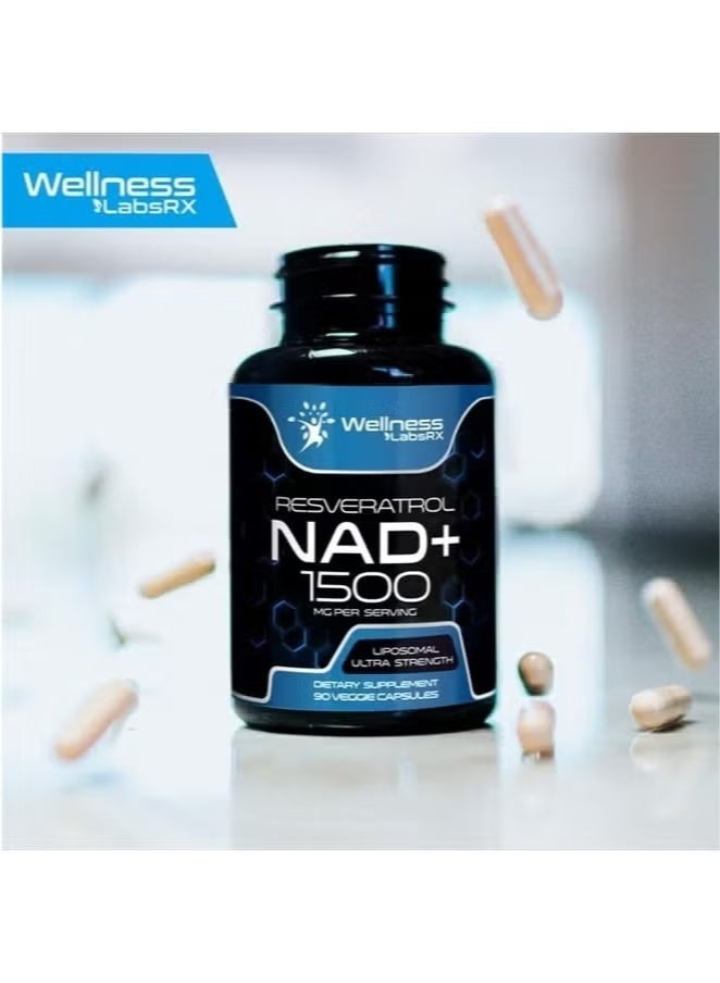WELLNESS LABSRX Resveratrol NAD+ 1500mg – NAD Supplement for Cellular Energy & Antioxidant Support | 90 Veggie Capsules - Image 3