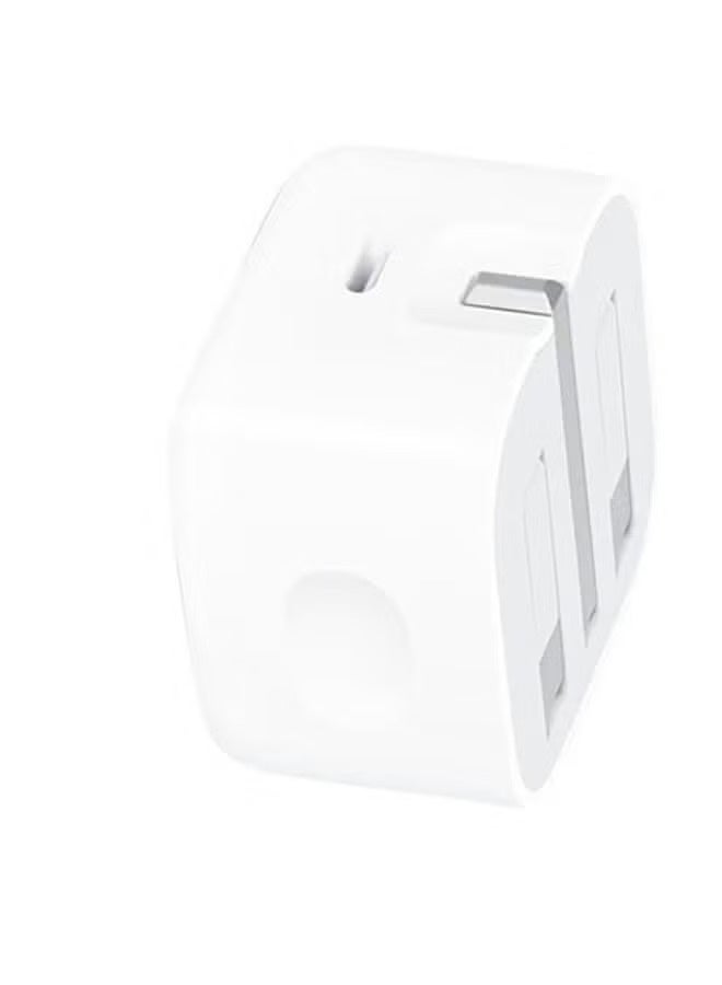 20W USB-C Fast Charger Adapter for iPhone 15/14/13/12 Series, UK 3-Pin Wall Charger Plug, Power Delivery Fast Charging Block Compatible with iPhone SE 2020, 11, XR, XS Max, X, iPad & USB-C Devices – White - Image 3